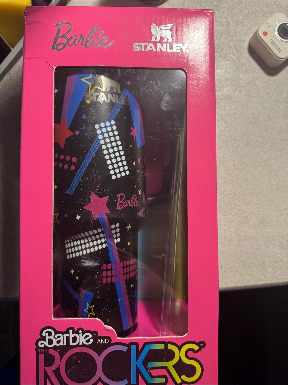 Stanley Barbie Black Pink Blue Star Pattern Tumbler
